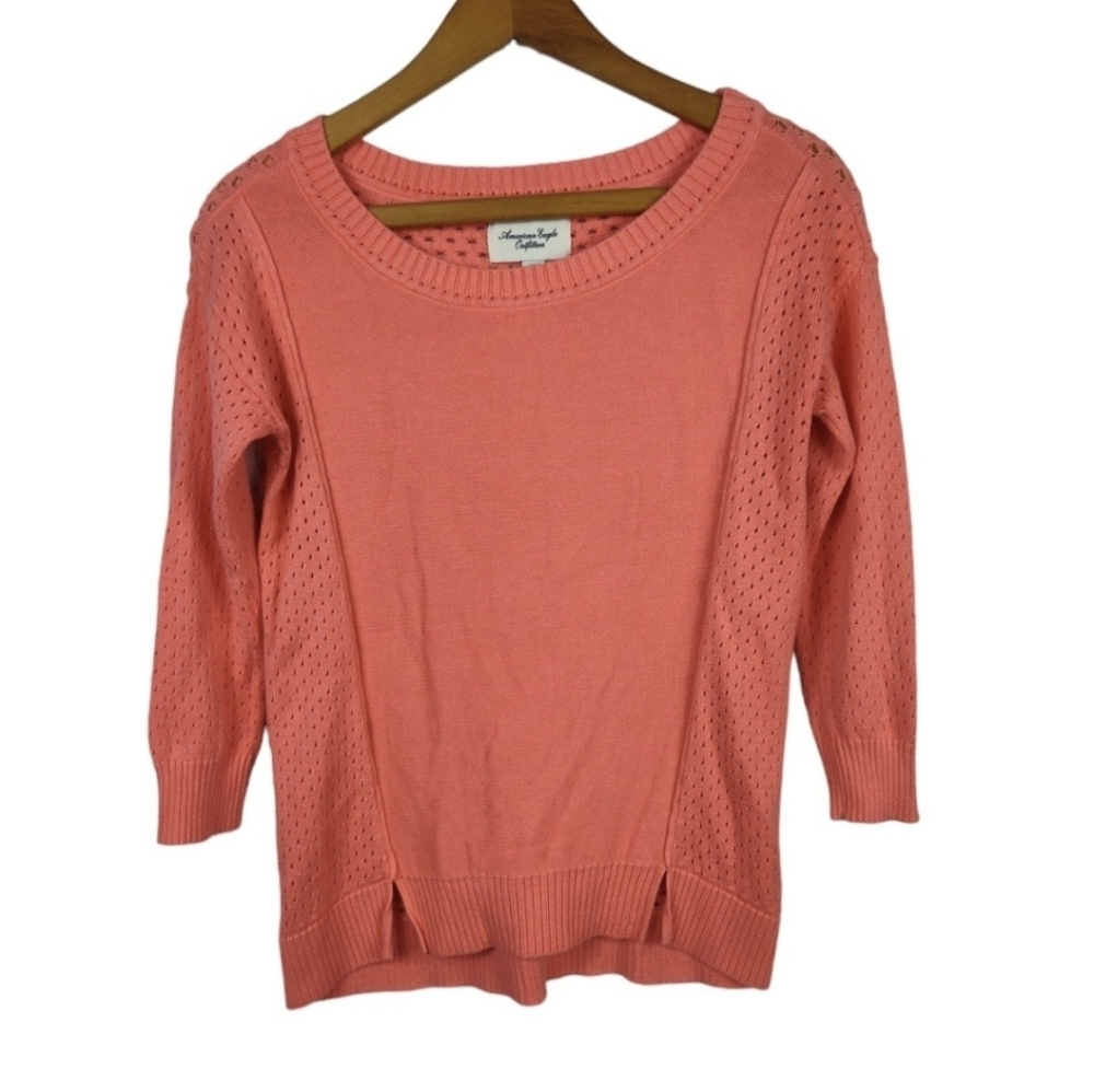 American Eagle Outfitters Women's Coral Sweater 3/4 Sleeves XS